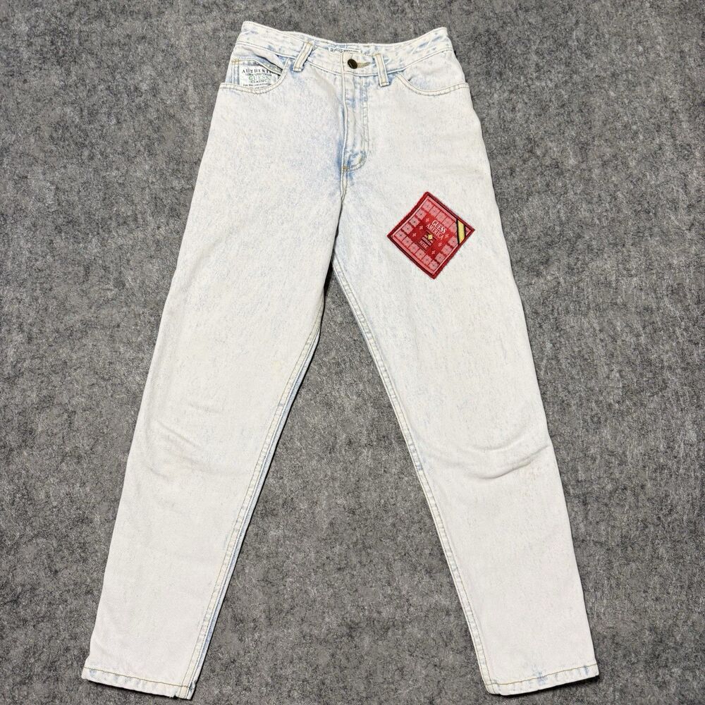 Vtg 80s Guess Georges Marciano Jeans Womens 28 Ankle Zip High Rise Acid Wash USA
